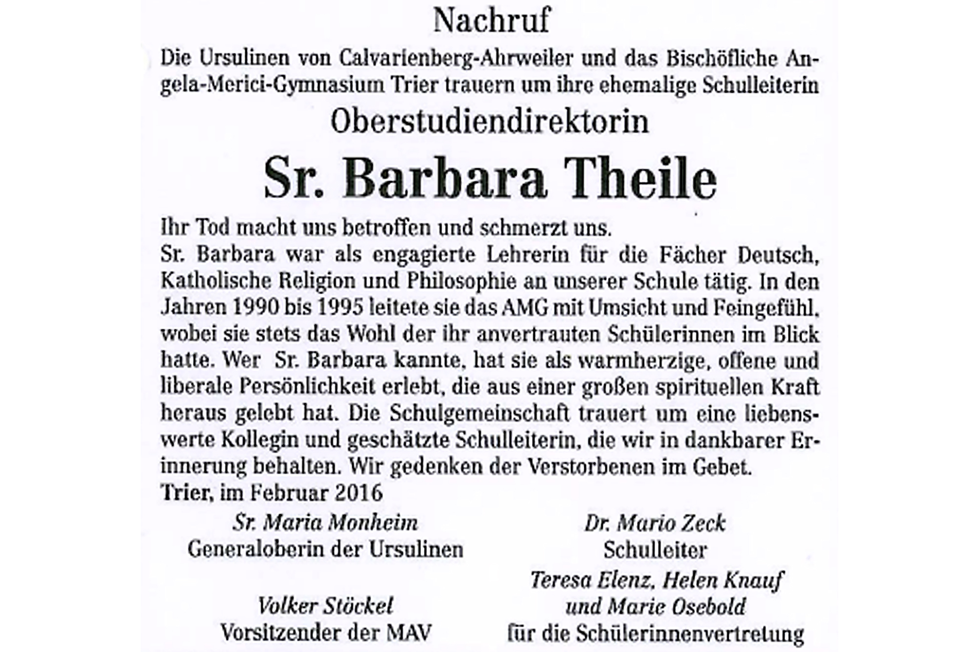 Sr. Barbara Theile