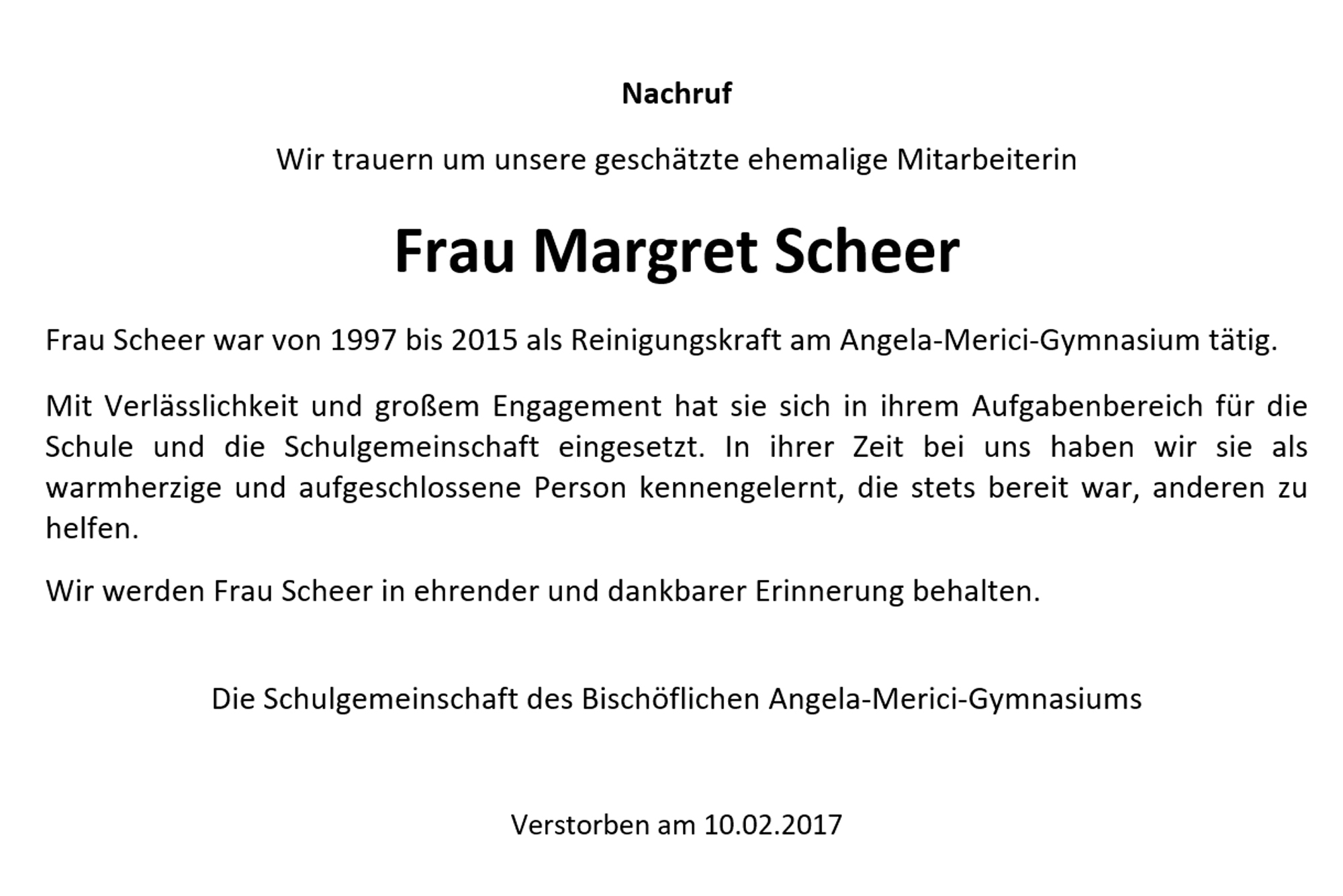 Margret Scheer